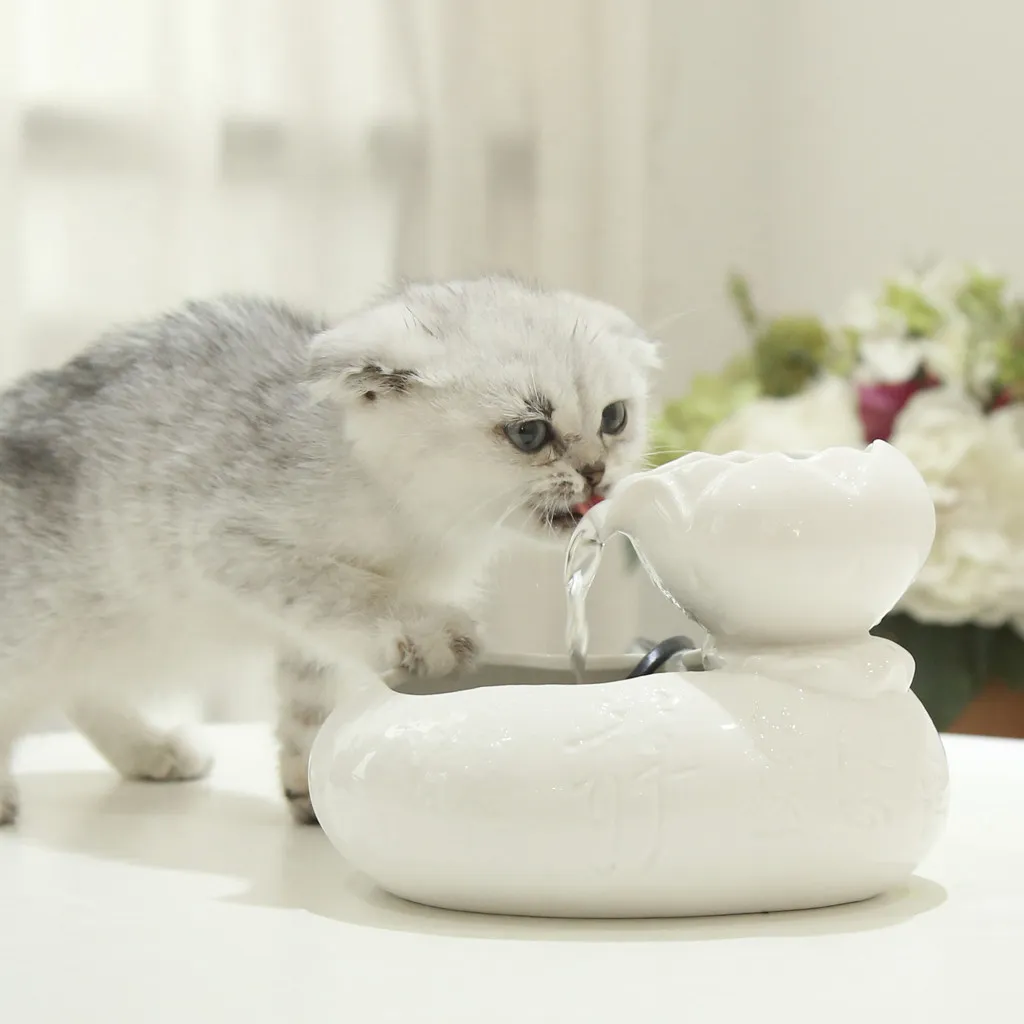 Distributeur de fontaine à boire pour chat de compagnie fontaine d'eau électrique fontaine d'eau pour chat chien abreuvoir pour animaux de compagnie bol fournitures d'eau d'alimentation # R20 20240N