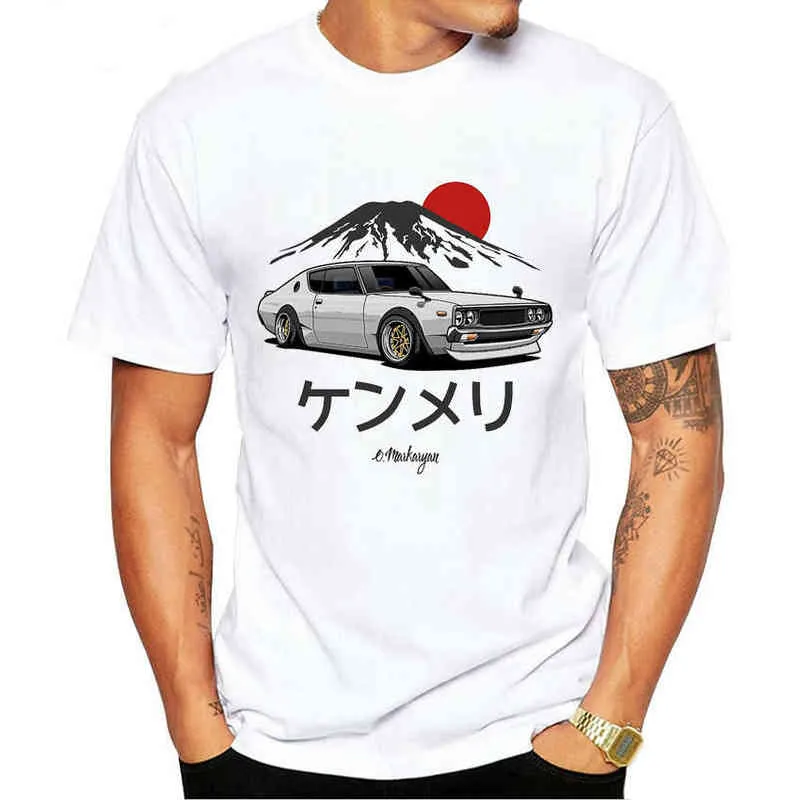 JDM hommes T-shirt horizon R32 voiture dessin animé haut décontracté Harajuku garçon amoureux de la voiture romantique été nouveau 2021 G1222