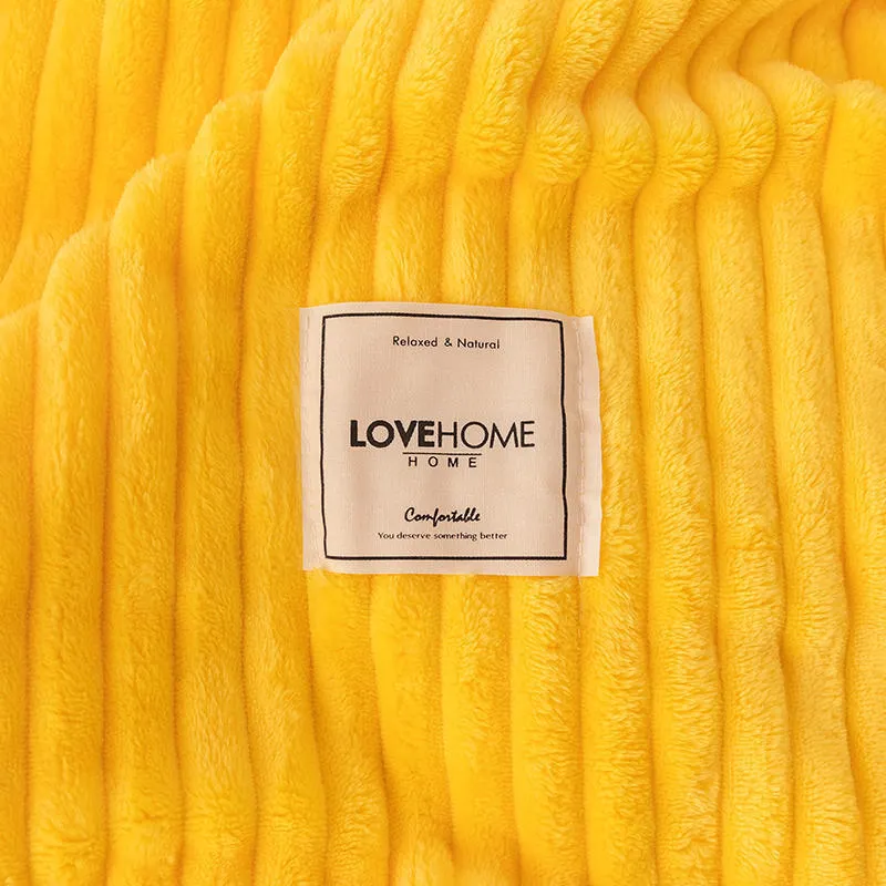Bonenjoy Coperte estive gialle sul letto Coperta in pile di corallo divano Queen King Single Size couverture de lit Soft Plaids 201130