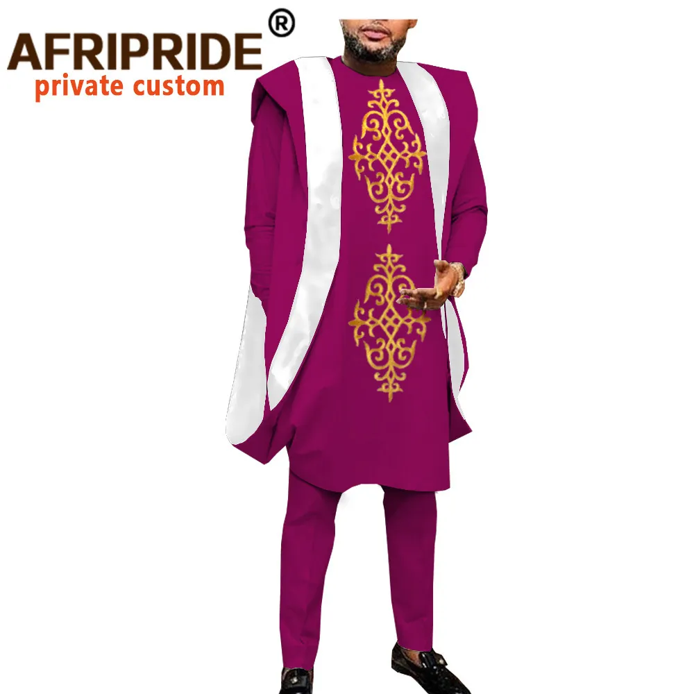 AFRIPRIDE Men's Traditional Agbada Robe Set With Gold... From Bai06 ...