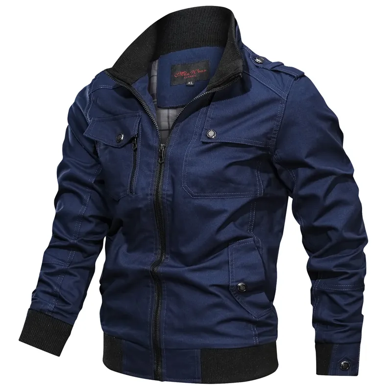 Fashion Varsity Jacket Men Coat Casual Solid Giacche militari Mens Zipper Coat Outwear Slim Fit Primavera Autunno Abbigliamento di marca 201127