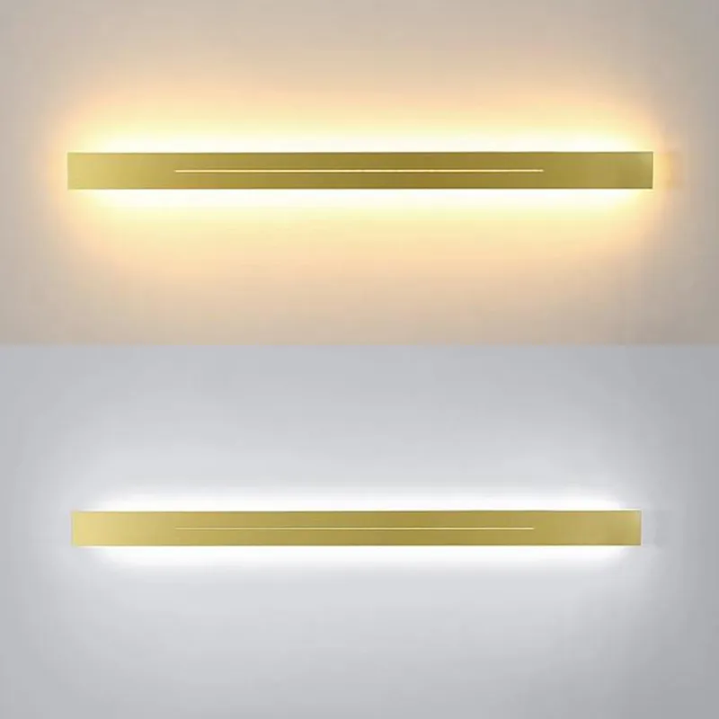 Außenwandleuchten, modernes langes LED-Licht, 85–265 V, Eisen, Schwarz, Gold, Schale, 100 cm, 120 cm, Innen-, Wohnzimmer-, Nachttisch-Wandleuchte, ip20316e