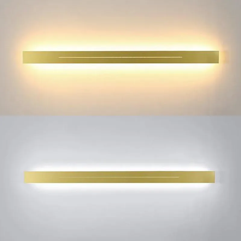 Wandlampen voor buiten Modern lang LED-licht 85-265V ijzer zwart goud schelp 100cm 120cm binnen woonkamer nachtkastje blaker licht ip20268t