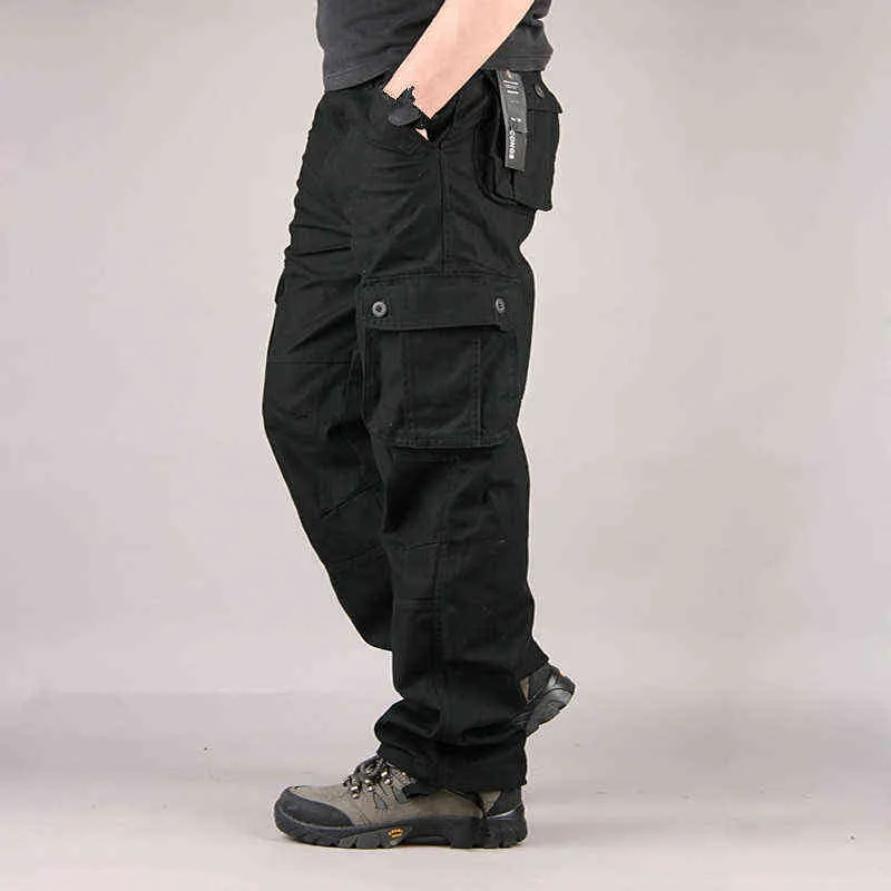 2022 Pantalon cargo pour hommes Salopette multi-poches tactique Homme Combat Coton Pantalon ample Pantalon Armée Travail militaire Pantalon droit H1223