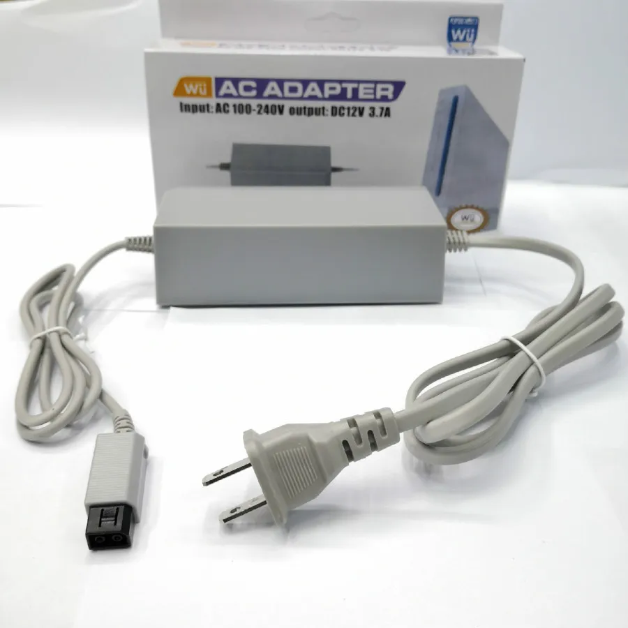 Nintendo Wiiコントローラゲームアクセサリー用EU USプラグ交換用ACアダプターの電源充電器ケーブル