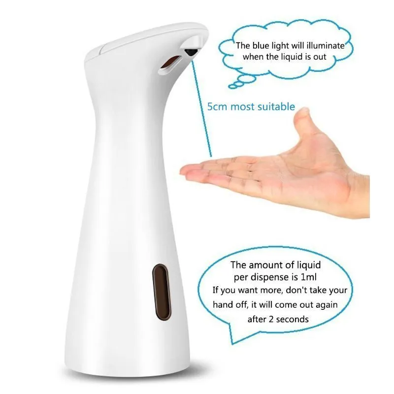 Dispenser automatico di sapone la casa bagno cucina 200ml Sensore di movimento a infrarossi Dispenser di sapone liquido a mani libere Y200407