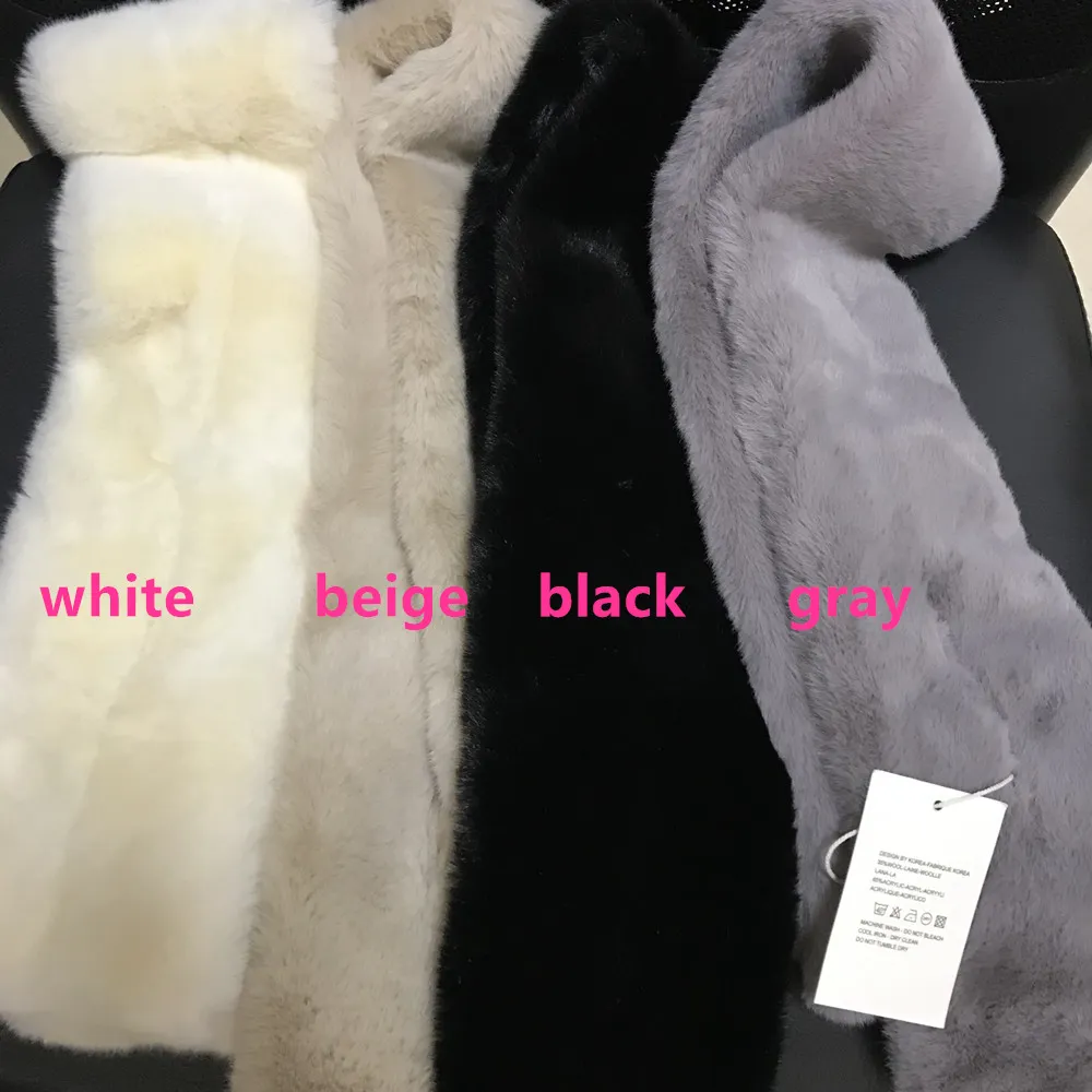 Stile di moda Sciarpa autunnale e invernale imitazione pelliccia di coniglio bianco e nero i collo in peluche collo in pelliccia caldaAnita256w