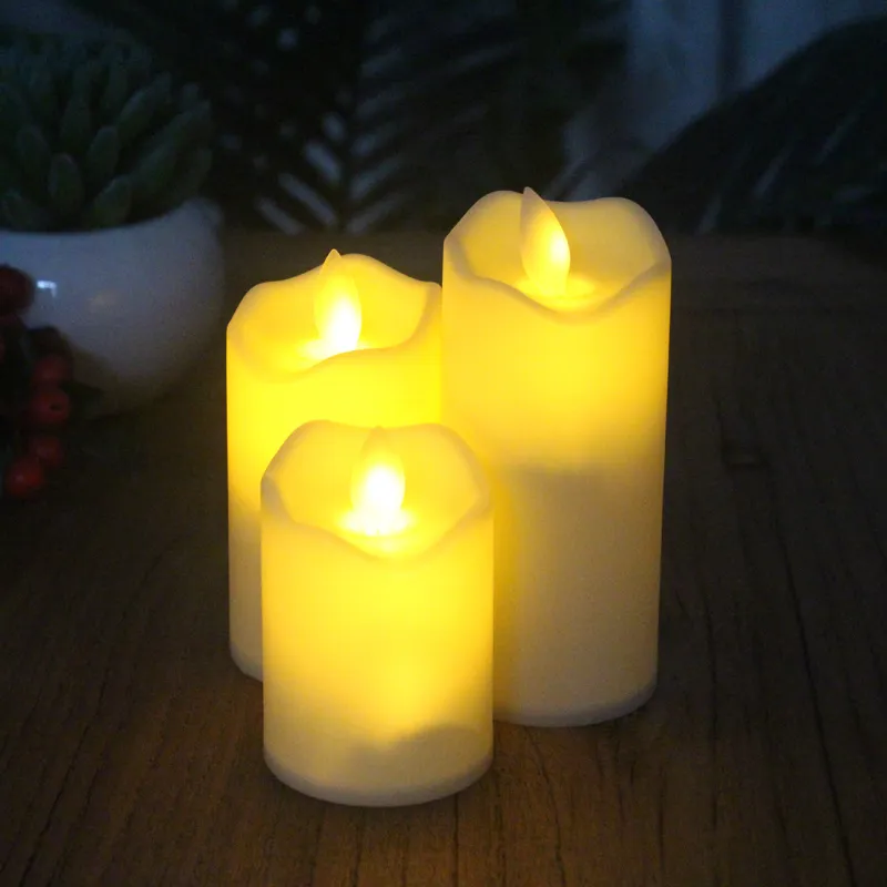 de 12 bougies électriques en plastique avec flammes réalistes scintillantes pour anniversaire/mariage/Noël LJ201018