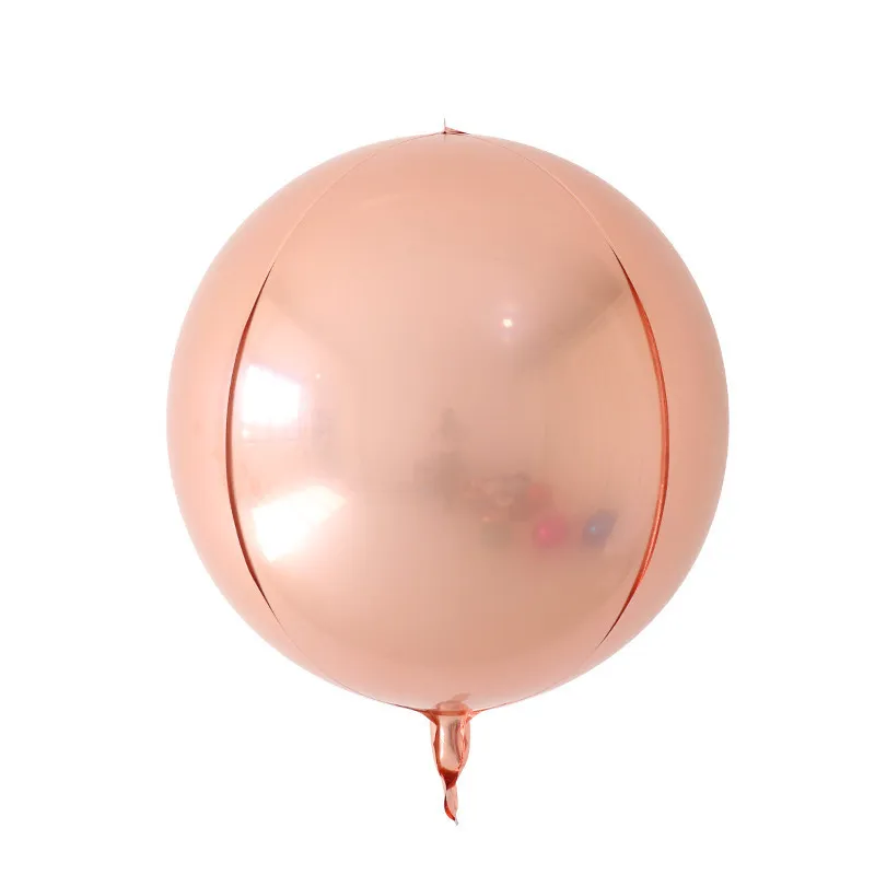 20 -stcs Rose Gold Silver 4d grote ronde bolvormige folieballonnen Baby Shower Bruiloft Verjaardagsfeest Decoraties Air Ball T200526