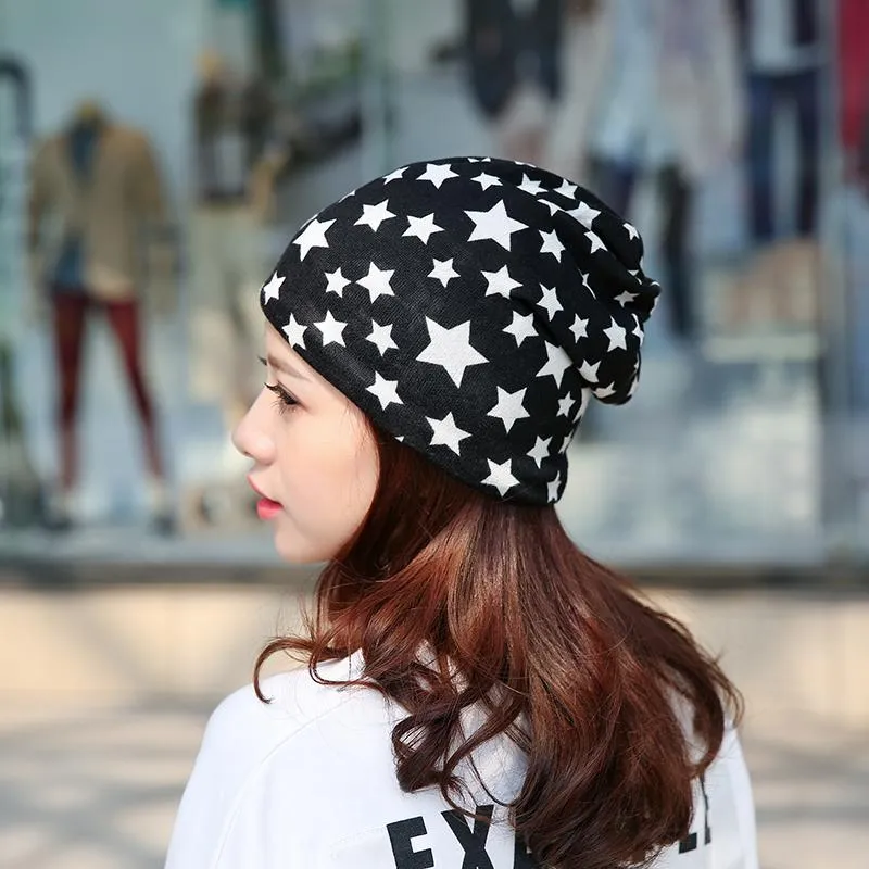 Осенняя мода, новая вязаная мешковатая шапка-бини со звездой, женские теплые зимние шапки для девочек, женские шапочки, шапка на голову, Scarf264z