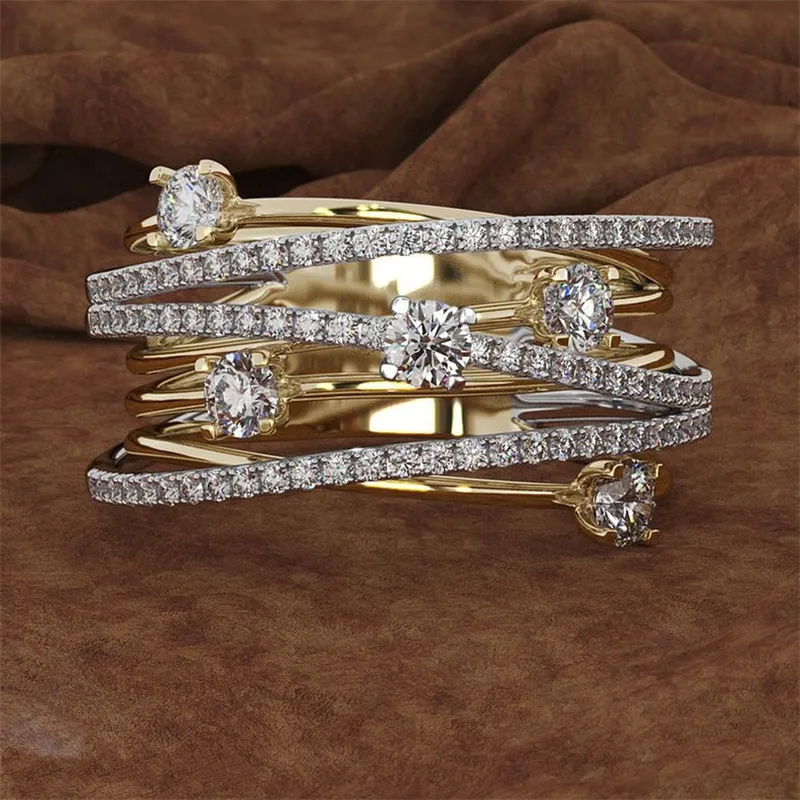 Anello in oro 14K con diamanti in i donna Topazio 1 carato con pietre preziose Bizuteria Anelli in argento 925 Anelli di fidanzamento con gioielli 220224246w2666087