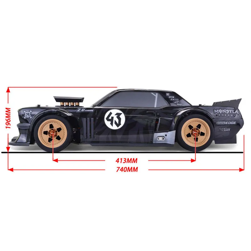 ZD Racing EX07 1/7 4WD Bezszczotkowy pilot RC Drift Super High Speed ​​130km / H Ogromne modele pojazdów Pełna proporcjonalna 220218