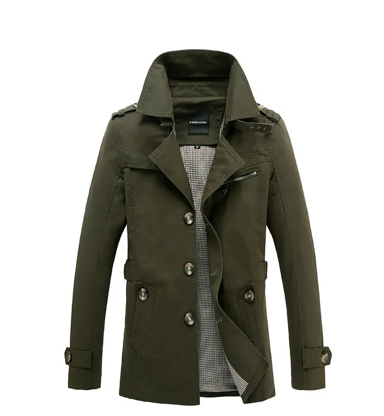 Marque Homme Pardessus Longue Veste Manteau Hommes Hommes Trench-Coat Coupe-Vent Outwear Coton Tissu Vêtements 201128