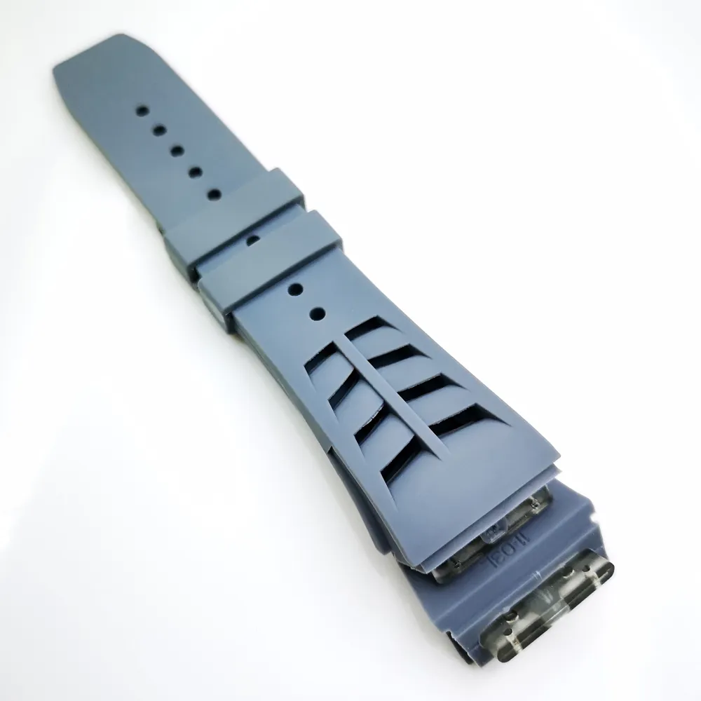 25mm 20mm grijze horlogeband gesp rubberen band voor RM011 RM 50-03 RM50-01335N