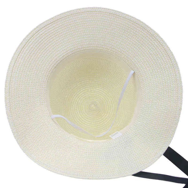 Kvinnor Sommarhattar Bucket Hat Sol Straw Buckets Mössor För Kvinnor Bowknot Casual Formell Sun Protection Straw Hat Sombreros de Mujer G220301