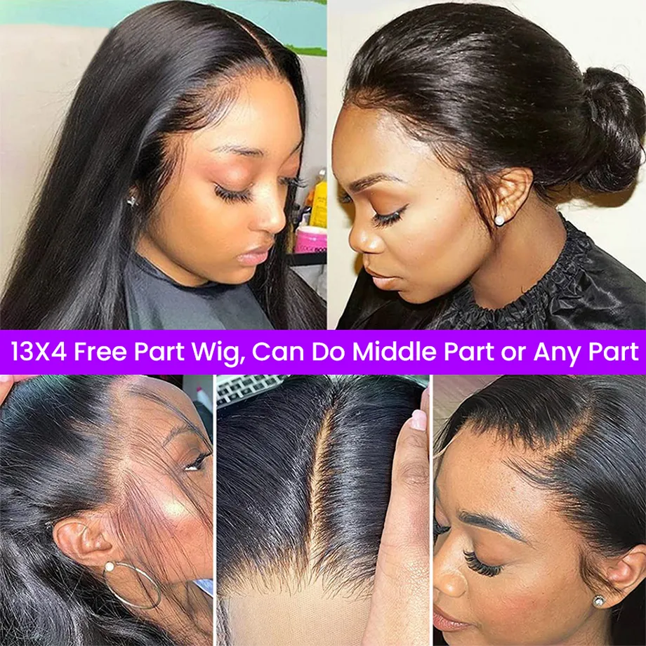 13x4 cor natural o osso reto HD de renda completa peruca frontal Human Wig Mulheres de 28 polegadas de linha do cabelo natural sem costura Wavy1823483