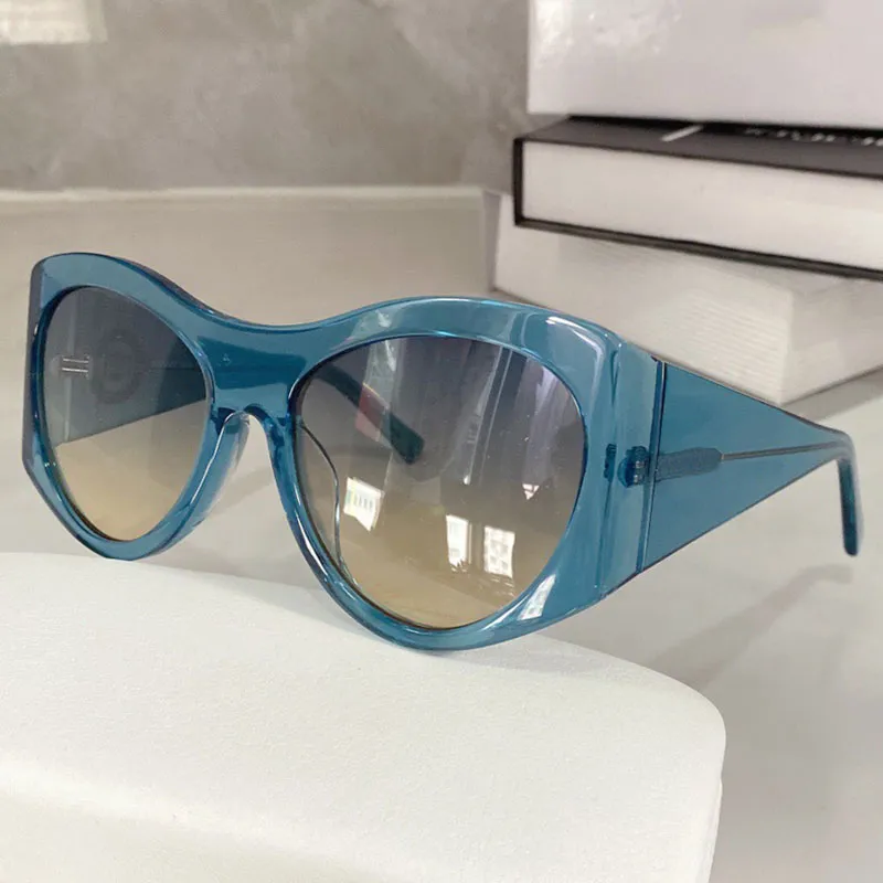 女性のためのサングラス高品質のデザイナー最新のサングラス4392ファッションショッピングキャットアイオーバルブルービッグフレームデザインレディースクラブ243o