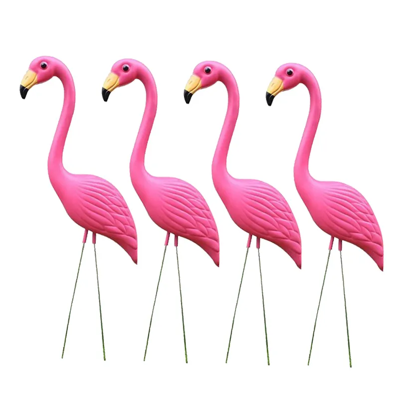 4-Pack Realistic Large Pink Flamingo Garden Decoration Lawn Art Ornament Home Craft T200117240u