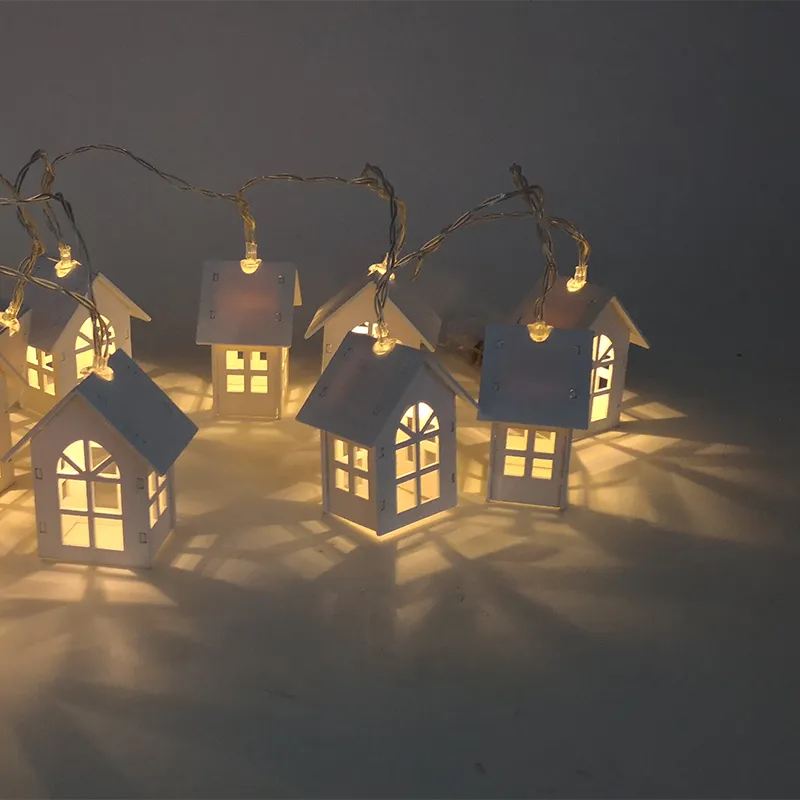 Juldekorationer 1 5m 10st LED Tree House Style Fairy Light LED String Wedding Natal Garland Year For Home 220912