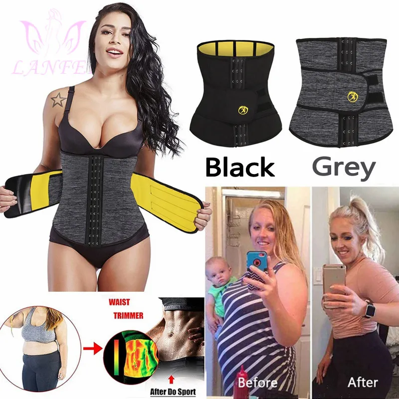 Lanfei Waist Trener Odchudzanie Pas Kobiet Sauna Pot Horset Utrata masy ciała Neopren Cinchers Body Shapers Tummy Control Shapewear 201222