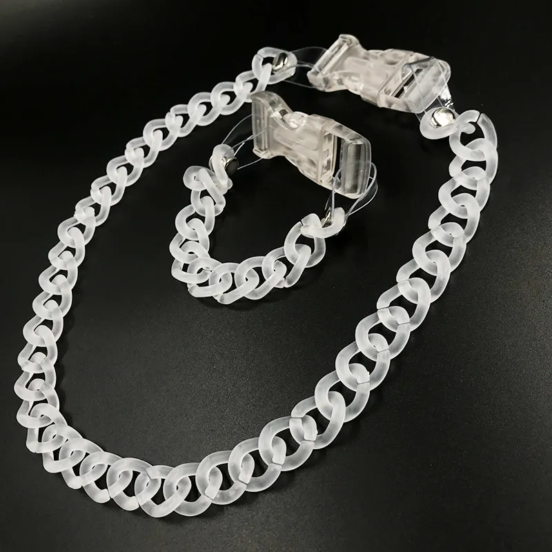 Mens Hip Hop Acrylic Chain Halsband Bohemian Summer Plastic Clear Chain Choker Collar Buckle Link Halsband för män Kvinnor Statemen9150860