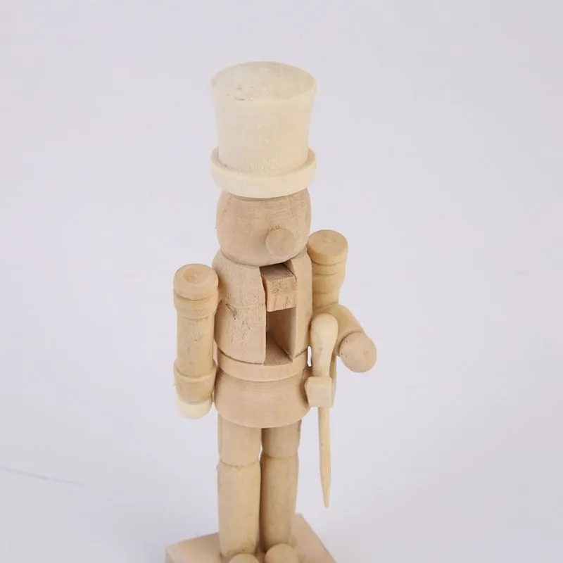 de madeira decoração de boneca de boneca DIY Brinquedo de tinta em branco Doll de madeira não pintada para crianças DIY Soldier Figuras Tabela Ornamentos C03804765