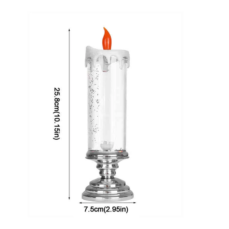 Rotierende Farbwechsel Glitzer LED -Kerzen Nachtlicht Flameles Romantische Kristall elektronische Kerzenlicht 300 ml Weihnachtsdekoration H129812389