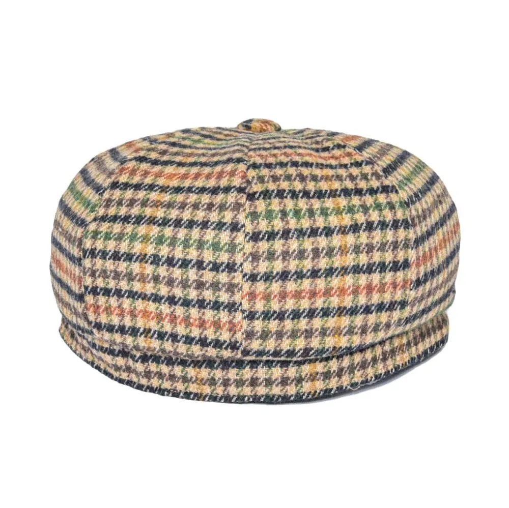 FEINION Berretto da strillone uomo donna a spina di pesce 50% lana tweed berretto piatto giallo verde Cabbies cappello da autista 068 201216278j