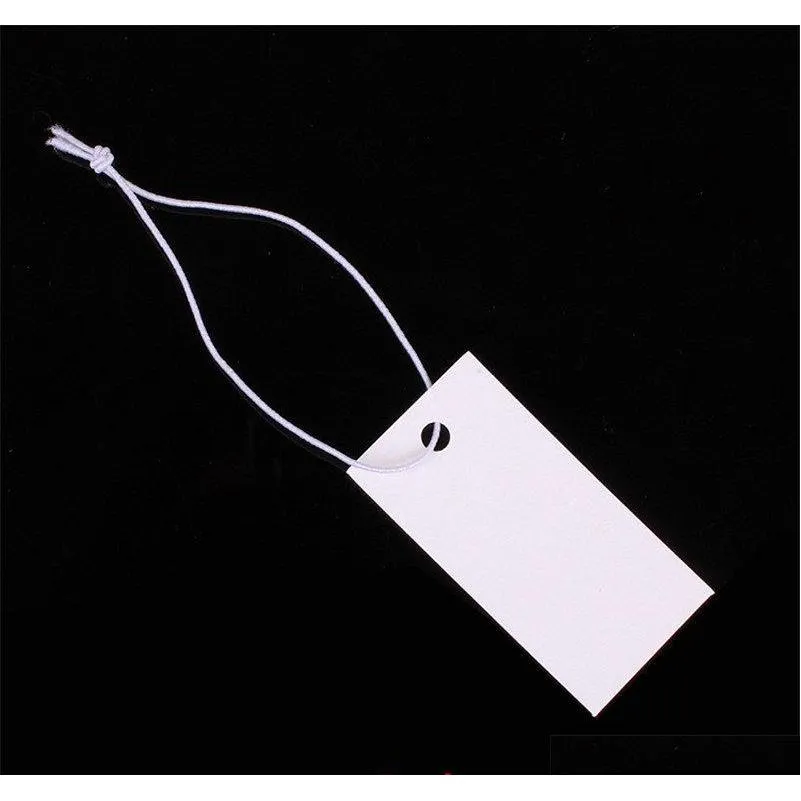 1 7 3 3Cm One Side Printed White Paper Tags With Elastic String Hang Tags Label For Jewelry Krkkx3391