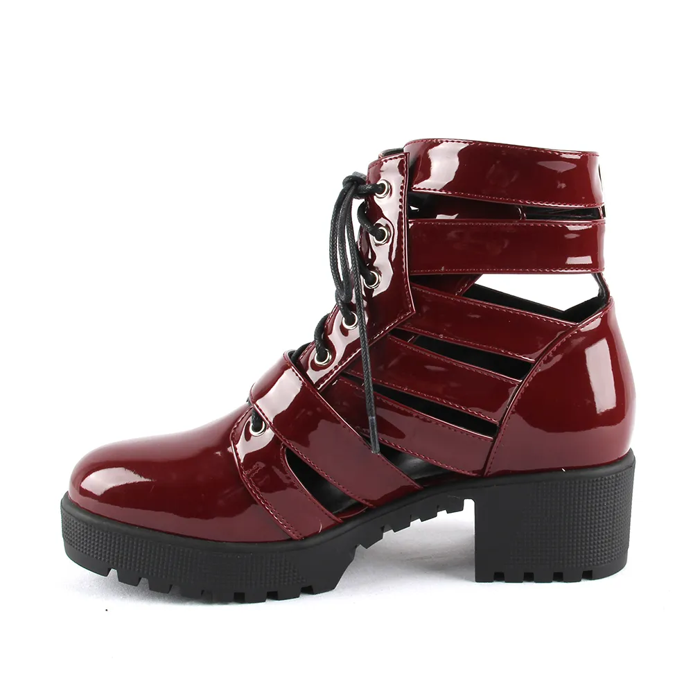 Perixir Brand Designer Women Boots Buckle Ankle Boots for Women Street Style Cut out Punk Shoes Spring Highheeled Shoes 201031