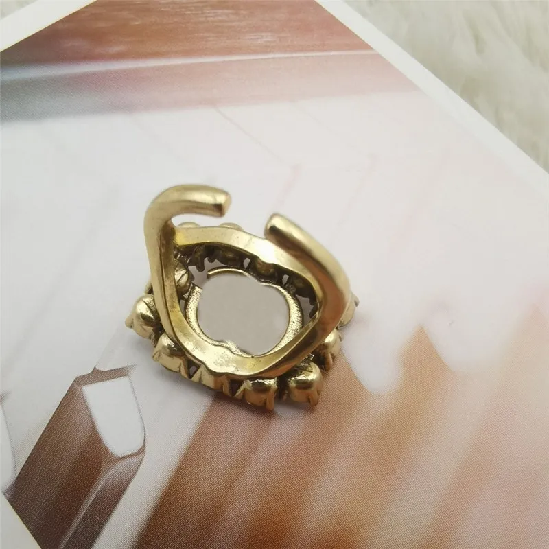Elegante anello con doppia lettera con diamanti e strass, anelli aperti di design, cristallo lucido, La Bague, coppia anello con confezione regalo282I