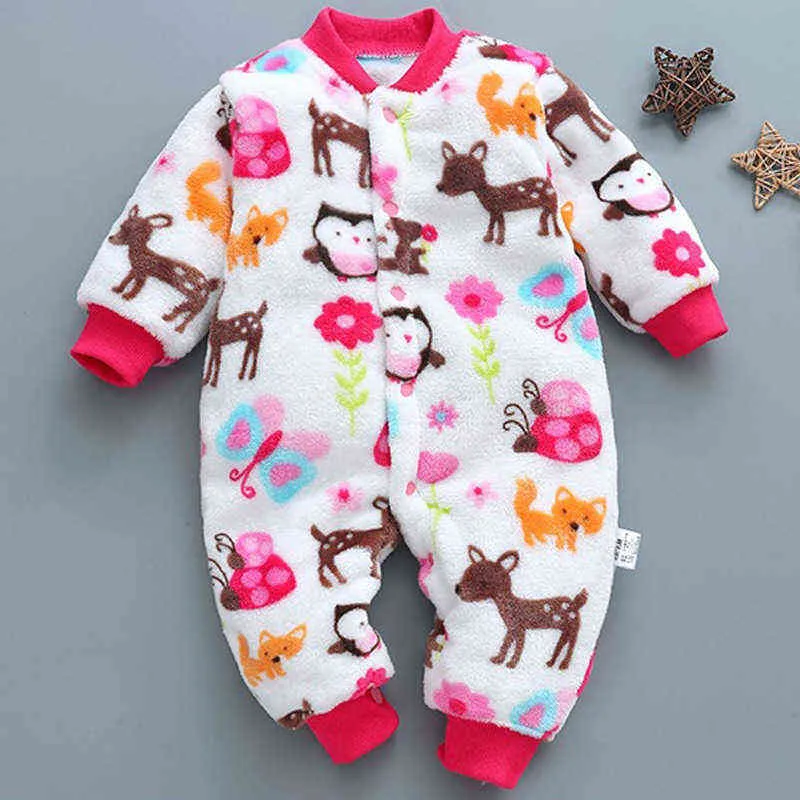 Babykläder Boys Girls Rompers Coral Söt spädbarn Övergripande Toddler Jumpsuit Costume 211229