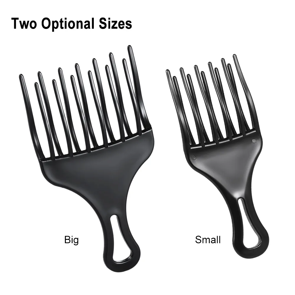 Insert Hair Pick Comb Wide Teeth Afro Fork Combs Plastic High Low Gear Brushes For Curly Hairdressing Styling Tool Large Size5355885