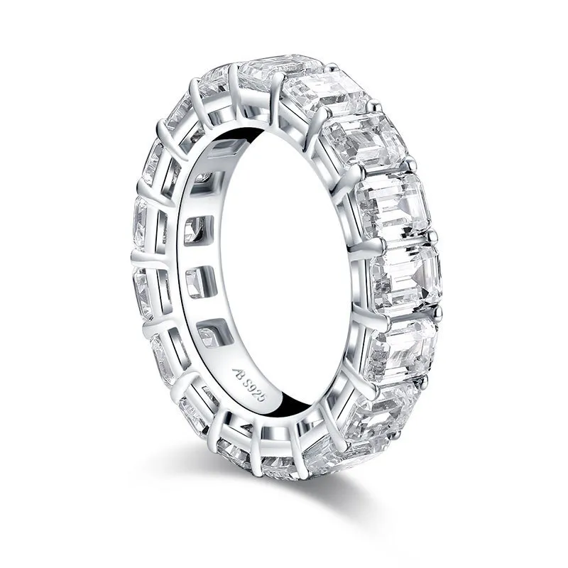 Wong Rain 925 en argent sterling taille émeraude créé Moissanite pierres précieuses diamants bague de fiançailles de mariage bijoux fins entier Y1122343758