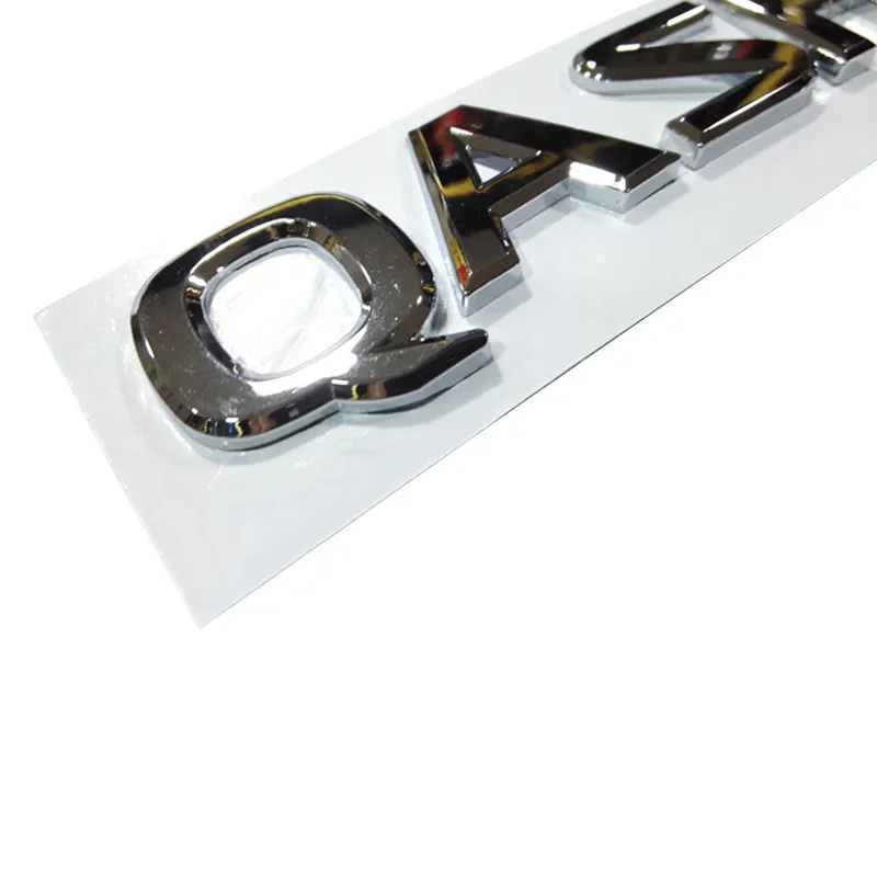닛산 x- 트레일 Qashqai 테일 게이트 편지 용 자동차 스타일링 글꼴 엠블럼 스티커 3D ABS 후면 트렁크 명판 장식 액세서리 242T