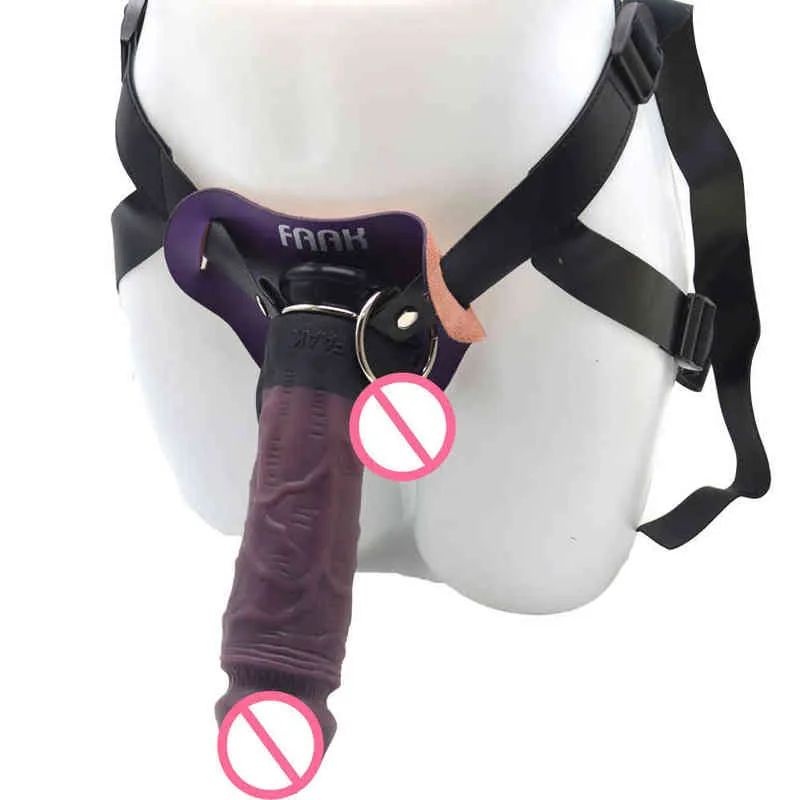 NXY godes portent des produits de sexe de pénis simulés pour hommes et femmes Plug Anal pantalons en cuir jouets essuyage manuel bâton de Masturbation 0221