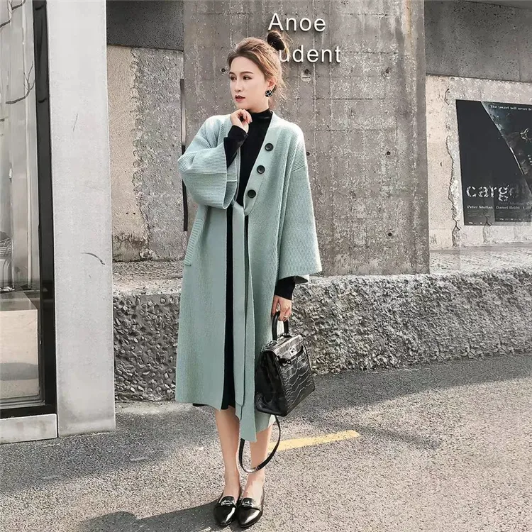 Colorfaith novo outono inverno mulheres suéteres tricô quente estilo coreano elegante casual casaco longo casaco outerwear senhoras swc8281 201218