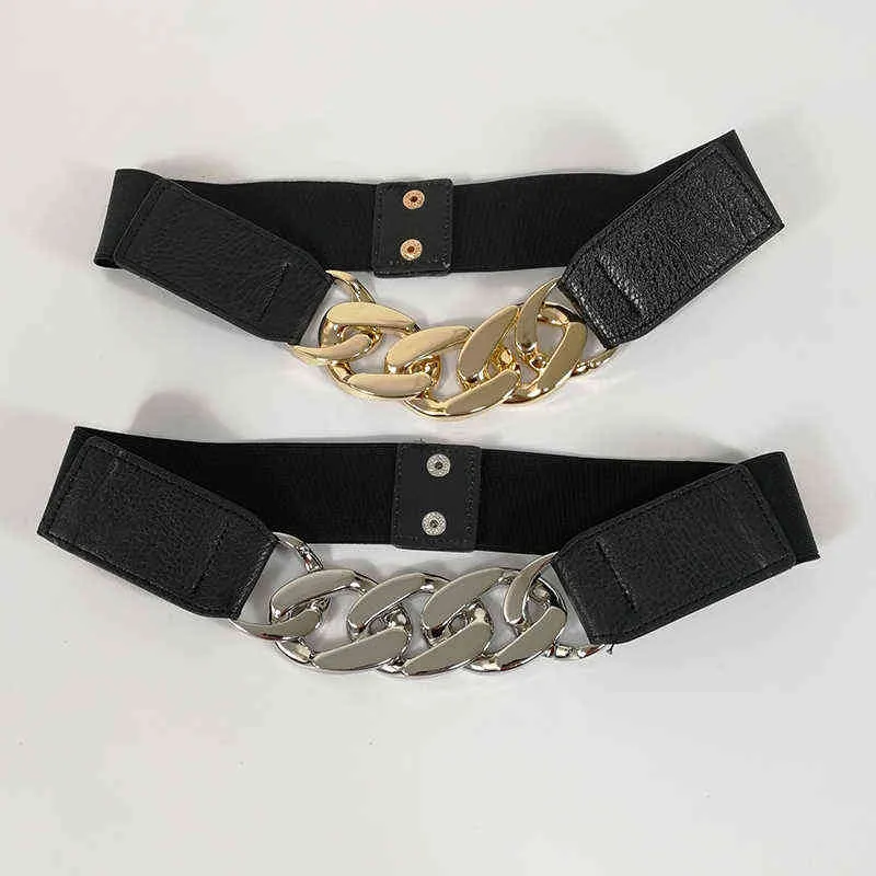 Золотой цепной ремень эластичные серебряные металлические талии ремни для женщин CEINTURE FEMME Retch Cummerbunds Женские пальто Кеттинг RIEM BEEM BAND Y220301