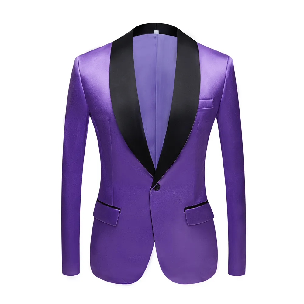 HJQSC Men's Bright Face Costume en relief Vert Violet Jaune Bleu Manteau 2020 Custom Made Casual Mariage Prom Groom Blazer Veste LJ201103