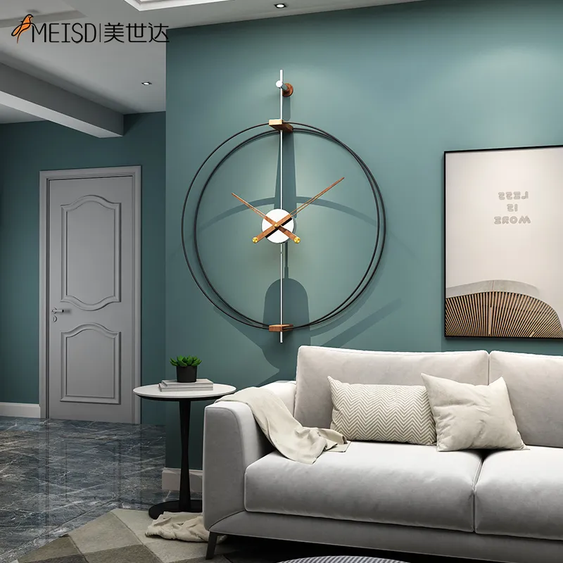 Nowy kutego żelaza zegar ścienny biuro dekoracji domowej duże zegary ścienne montowane naciera europejskie nowoczesne design ze12259c