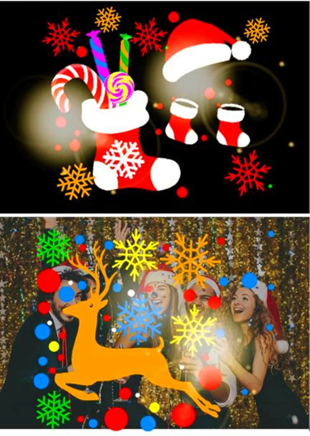 Lámpara de proyector de Navidad 20 patrones Luces de escenario LED láser Luz de proyección Lámpara de decoración de Navidad para fiesta en el jardín de vacaciones en casa 20299p
