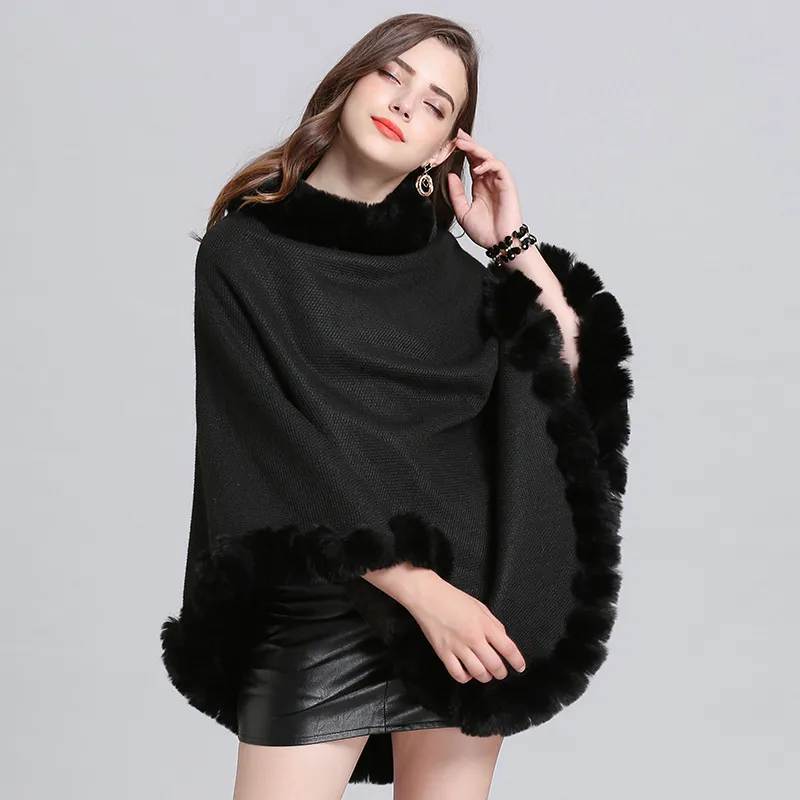 Pescoço redondo de Swonnco com casaco de inverno para feminino de lã de moda feminina Poncho e capa de inverno para capa para mulheres jaquetas 201214