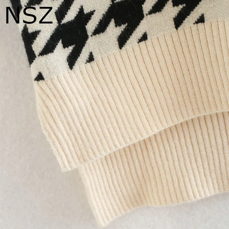 NSZ femmes style preppy surdimensionné sans manches pull pull gilet asymétrique tricot veste manteau plaid débardeur gilet 201214