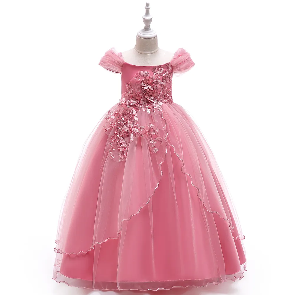 414 Years Kids Dress Flower Long Lace Elegant Teenagers Prom Gowns Dresses Girl Party Kid Evening Bridesmaid Princess LP213 T2006167663