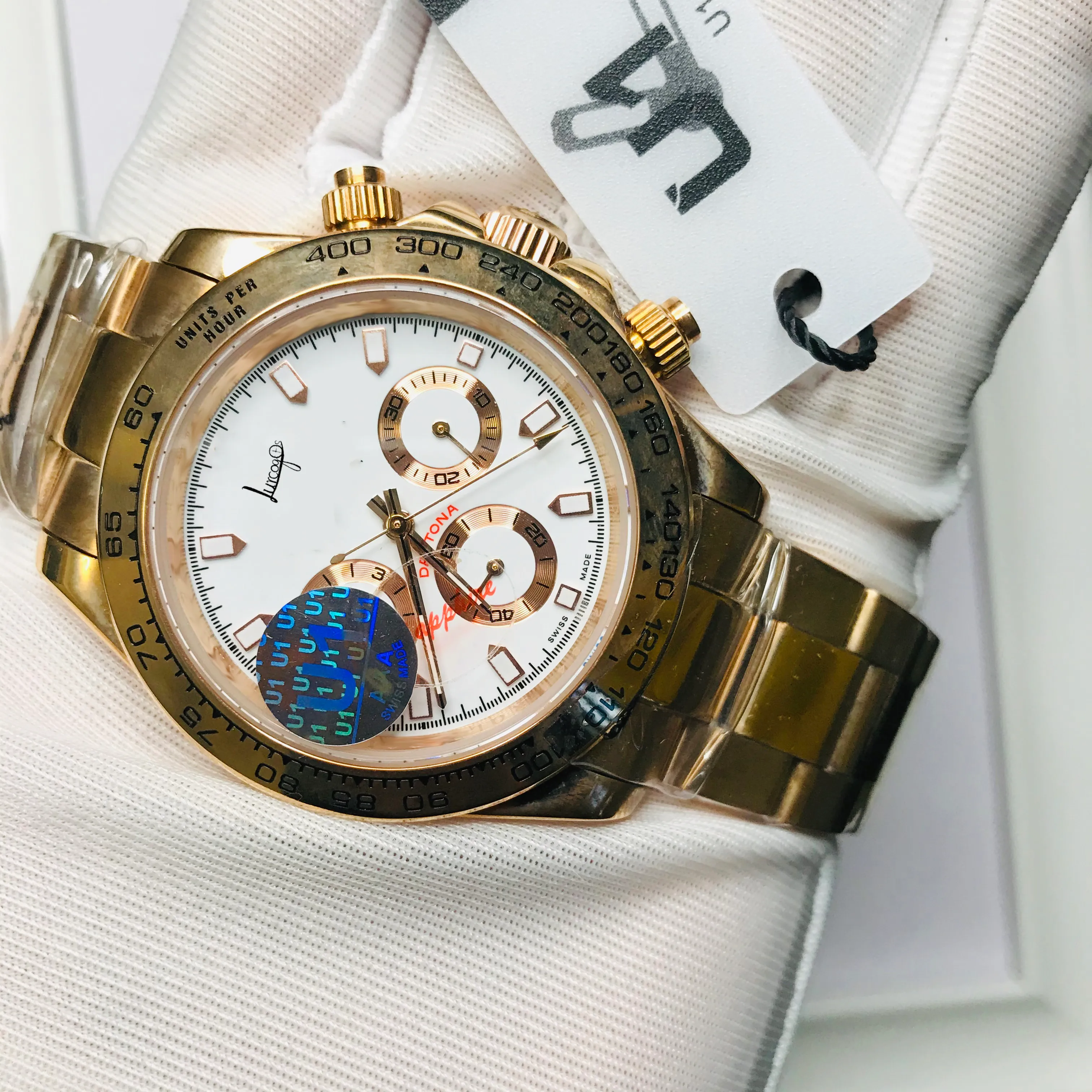 U1High -Qualität Herren automatisch wachende Uhr Zwei -Ton -Sapphire -Glas -Tona -Serie M116519 Edelstahl Solid Clasp Watches Small227n