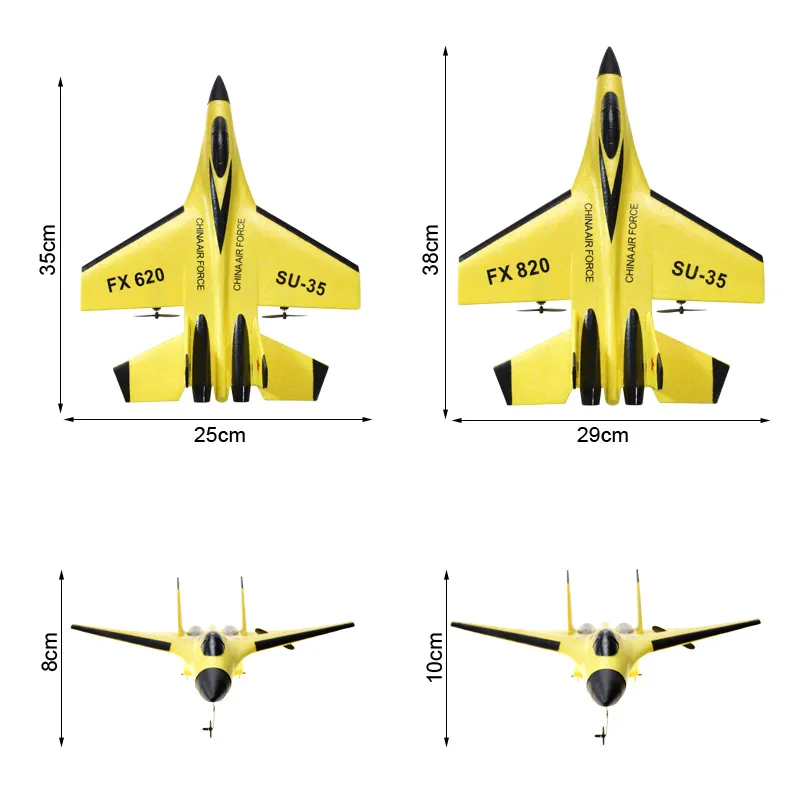 2.4G SU35 글라이더 RC 무인 항공기 다채로운 손을 던지고 거품 비행기 야외 전기 원격 제어 비행기 소년 장난감 선물 220216