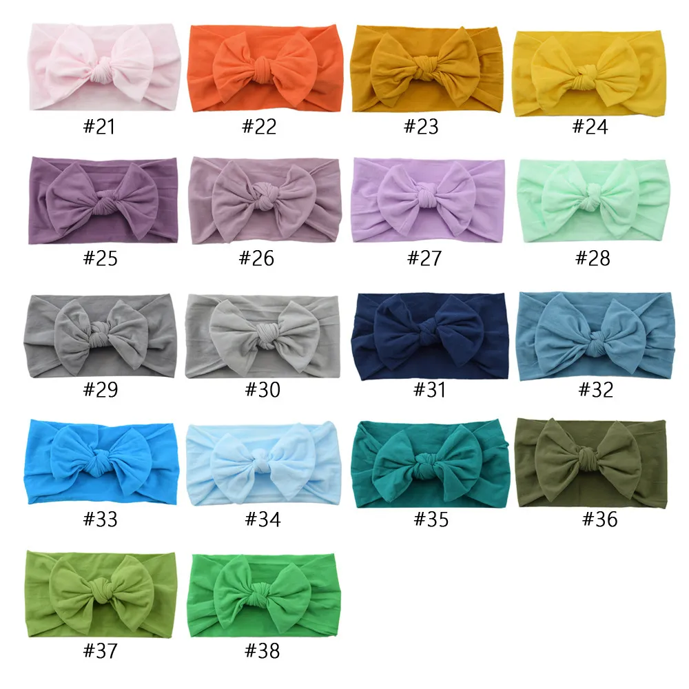 Baby Beachbleds Bohemian Band Band Bow Bow Knotted Solid Solid Flastic Hair Band GD45