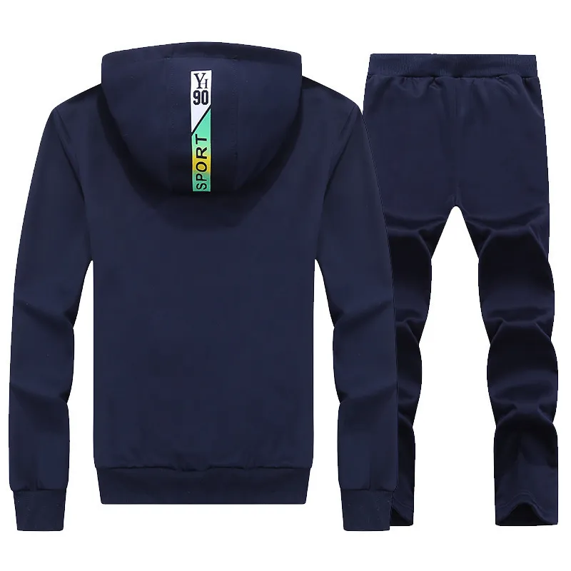 Marka Men Hoodies Trailsuit Kapşonlu Sweatshirt Erkekler Set Sonbahar Kış İki Parçası Set Jacketpants Sportswear Rainbow Suit 201128