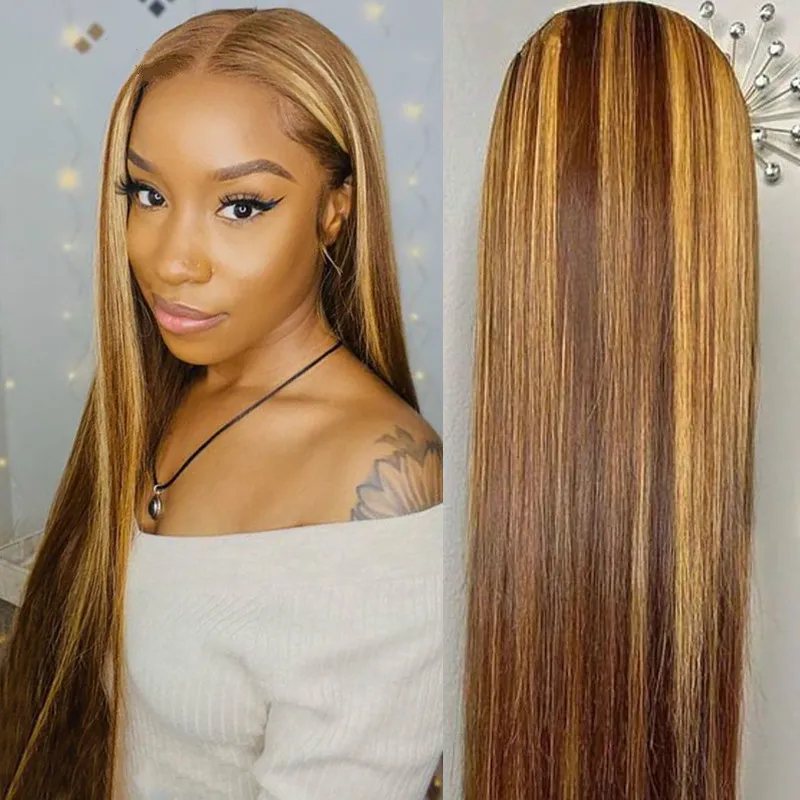 430 Kolorowe peruki ludzkie włosy Preucked Lase Front Human Hair Peruki Ombre Remy Frontal Perging for Black Women5850659