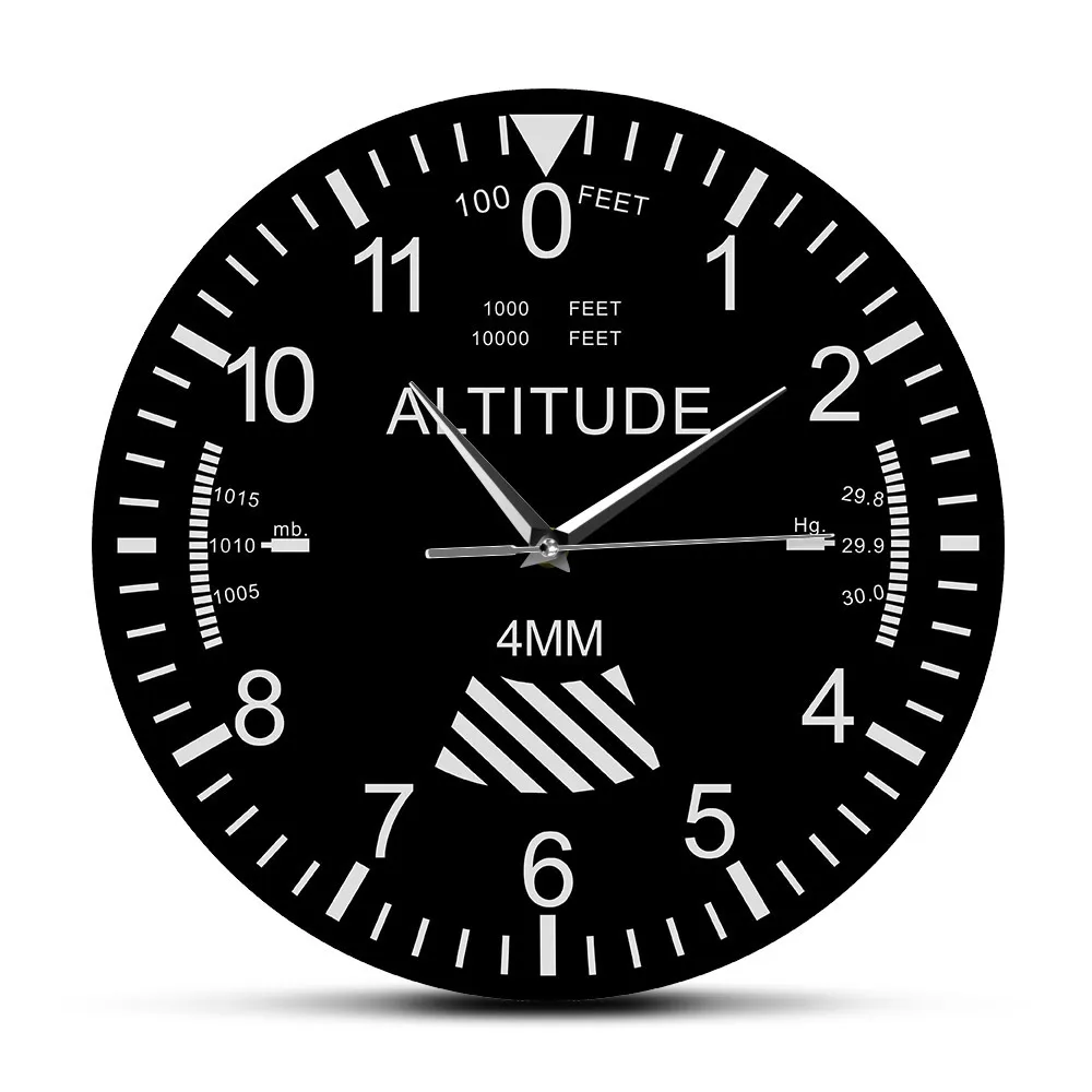 Altitude de altitude de rastreamento de parede do altímetro Medição de altitude do avião moderno relógio de parede moderno instrumento de instrumento de decoração de casa de aviação L9347942